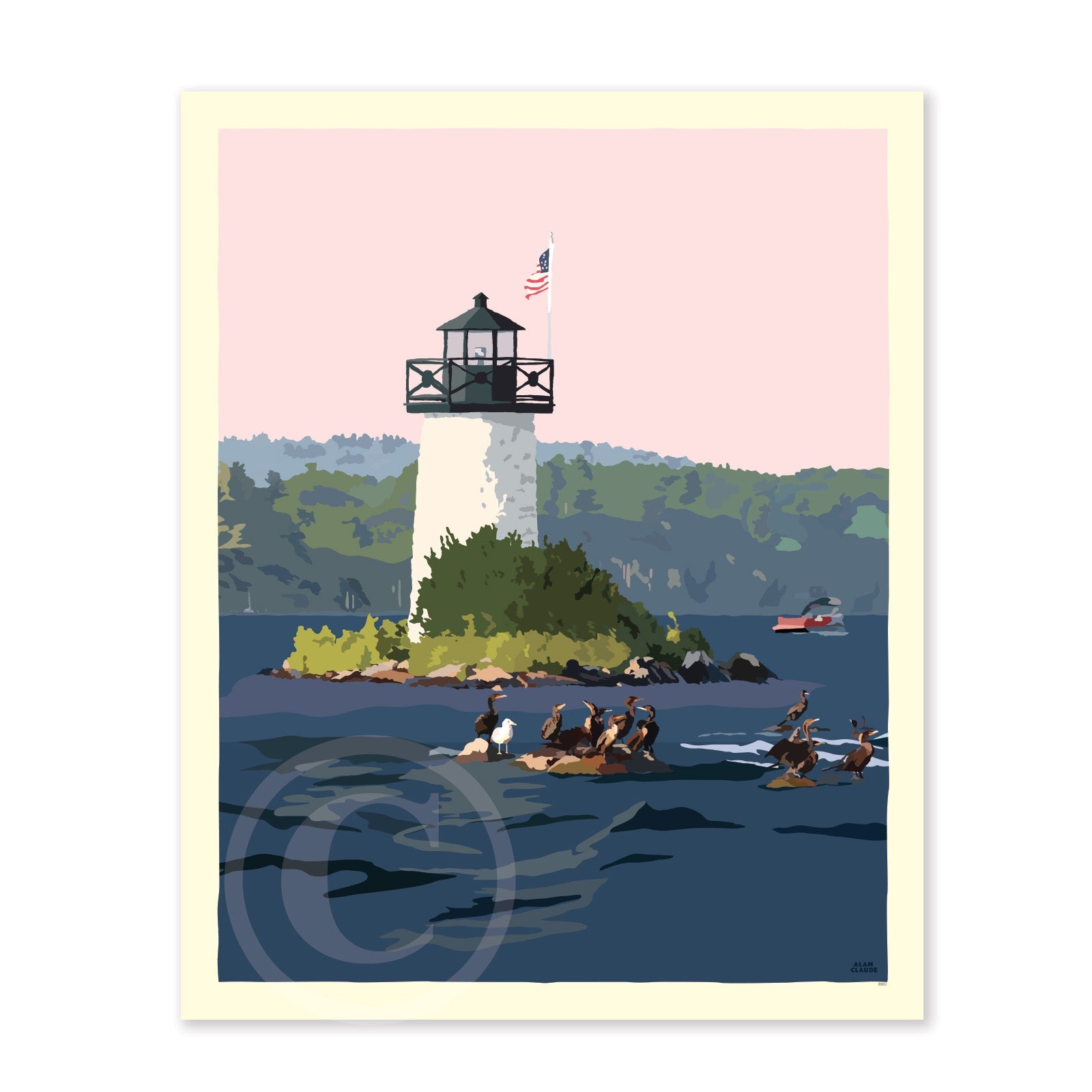 Sunset at Ladies Delight Lighthouse - Vertical