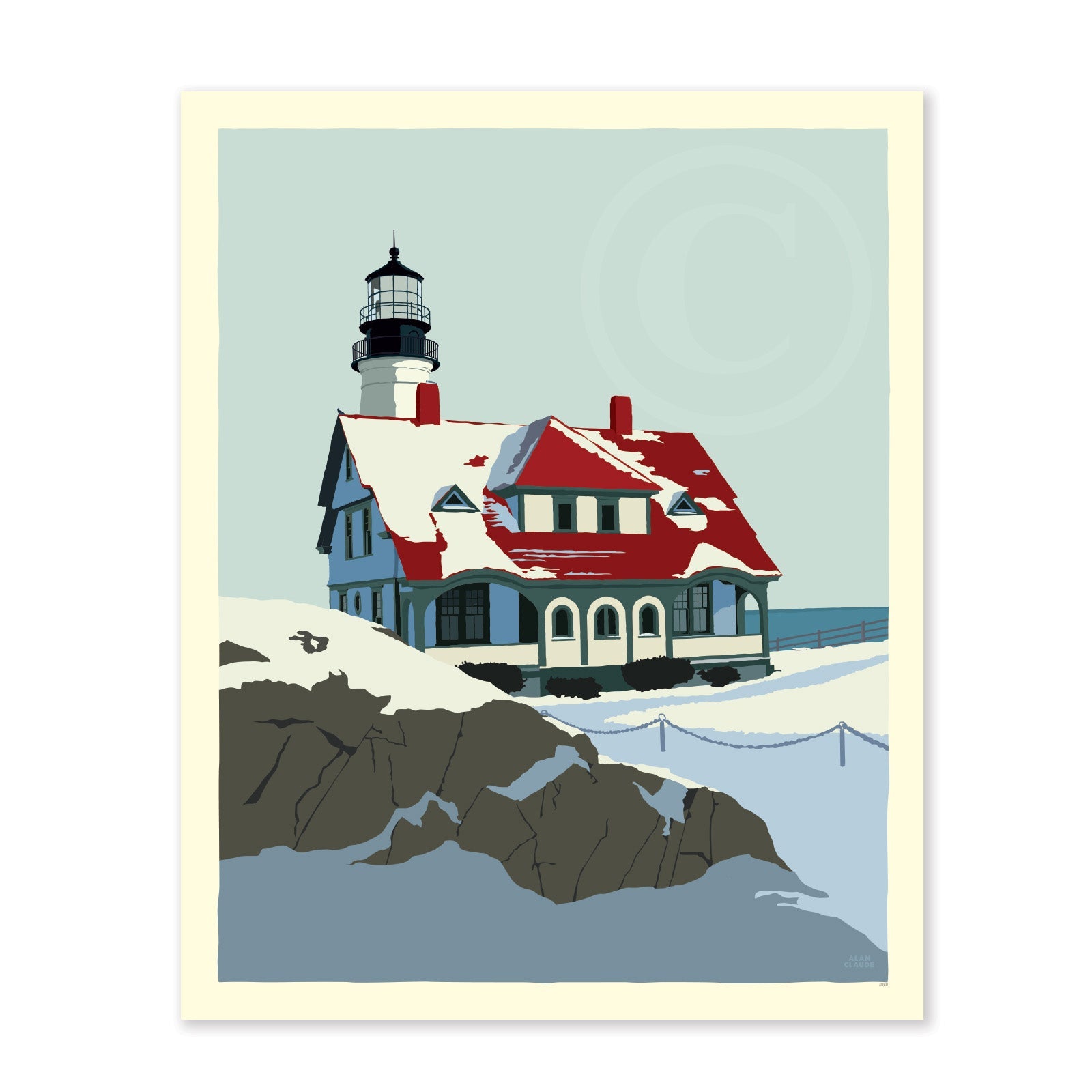 Portland Head Light in Winter