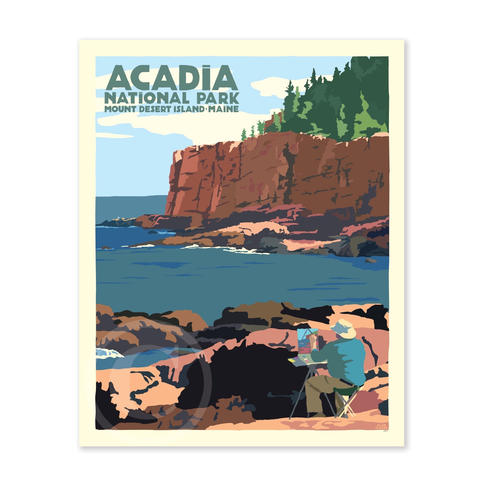 Painting in Acadia National Park