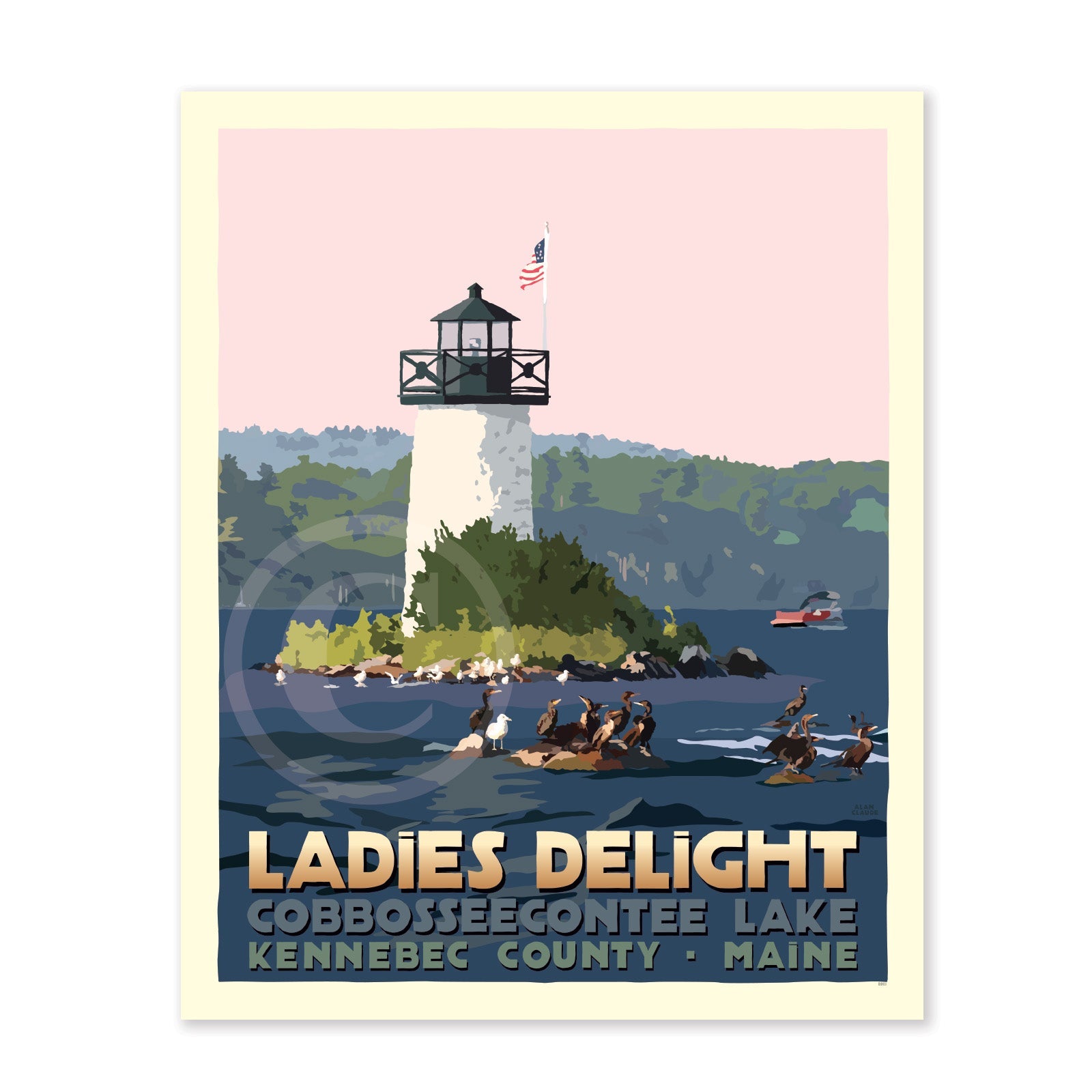 Sunset at Ladies Delight Lighthouse - Travel Poster