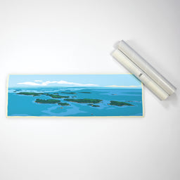 Casco Bay Art Print 12" x 36" Travel Poster - Maine
