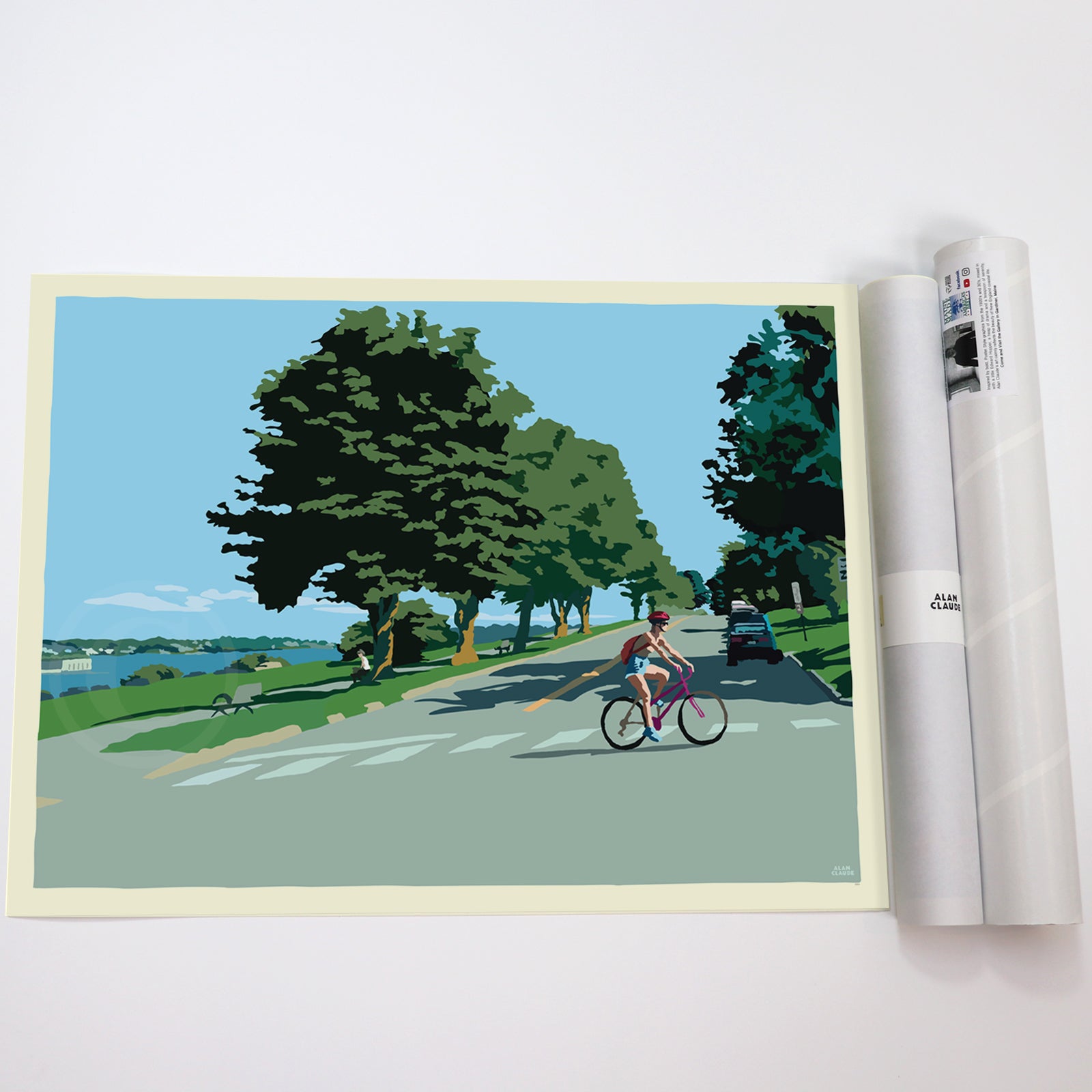 Eastern Promenade Art Print 18" x 24" Horizontal Wall Poster - Maine