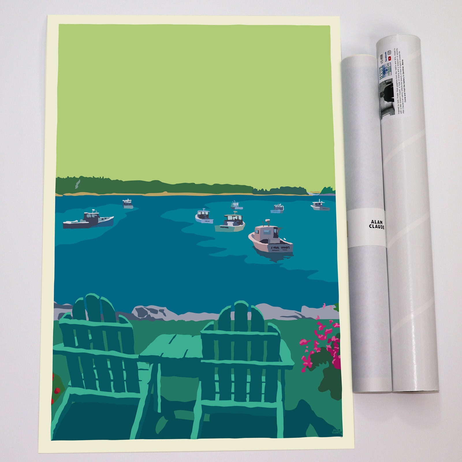 Chairished View Art Print 18" x 24" Vertical Wall Poster - Maine