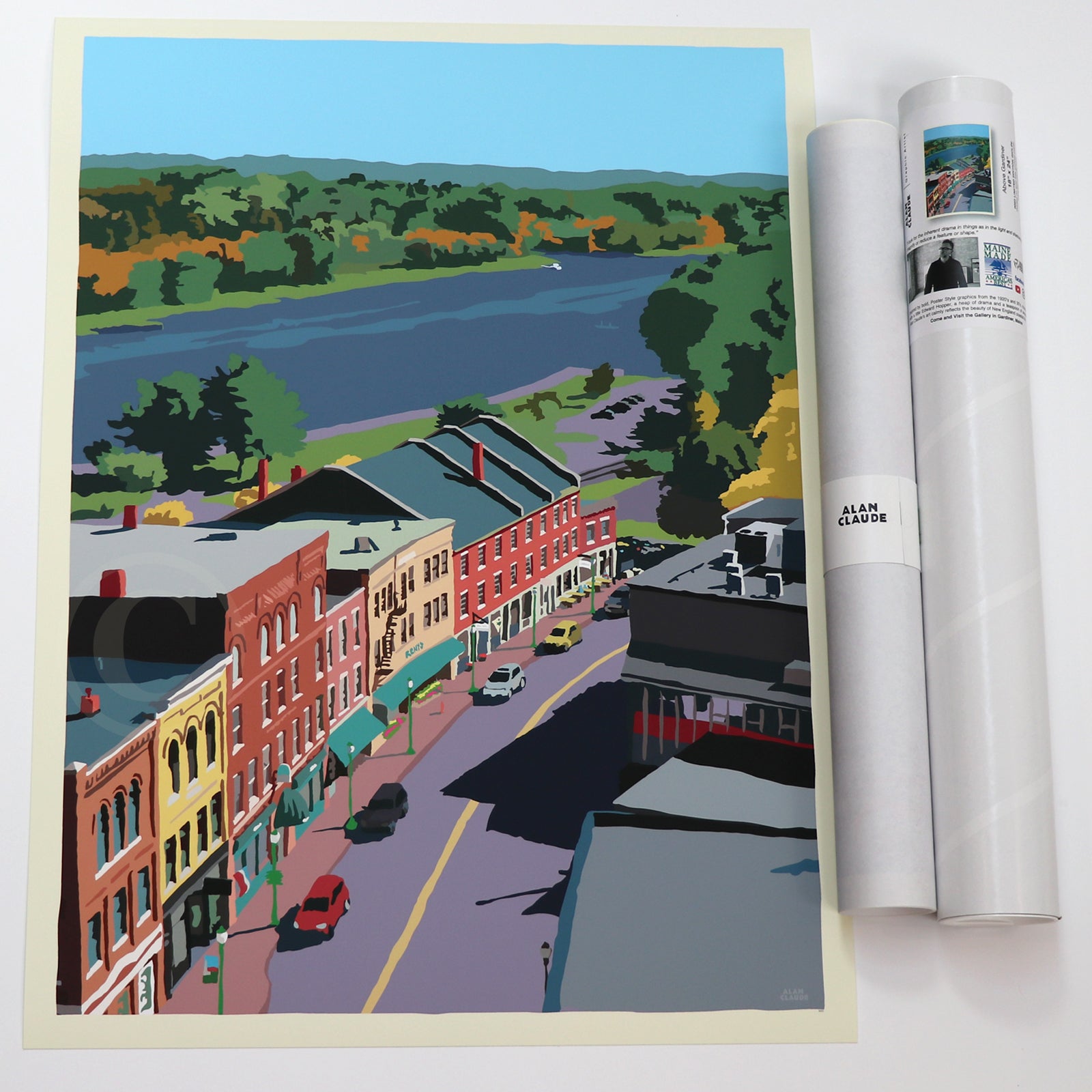 Above Gardiner Art Print 18" x 24" Vertical Wall Poster - Maine