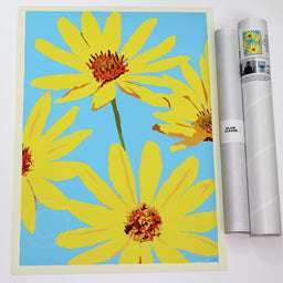 Joy Daisies Art Print 18" x 24" Vertical Travel Poster - Maine