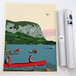 Moosehead Lake Mount Kineo Art Print 18" x 24" Vertical Wall Poster - Maine