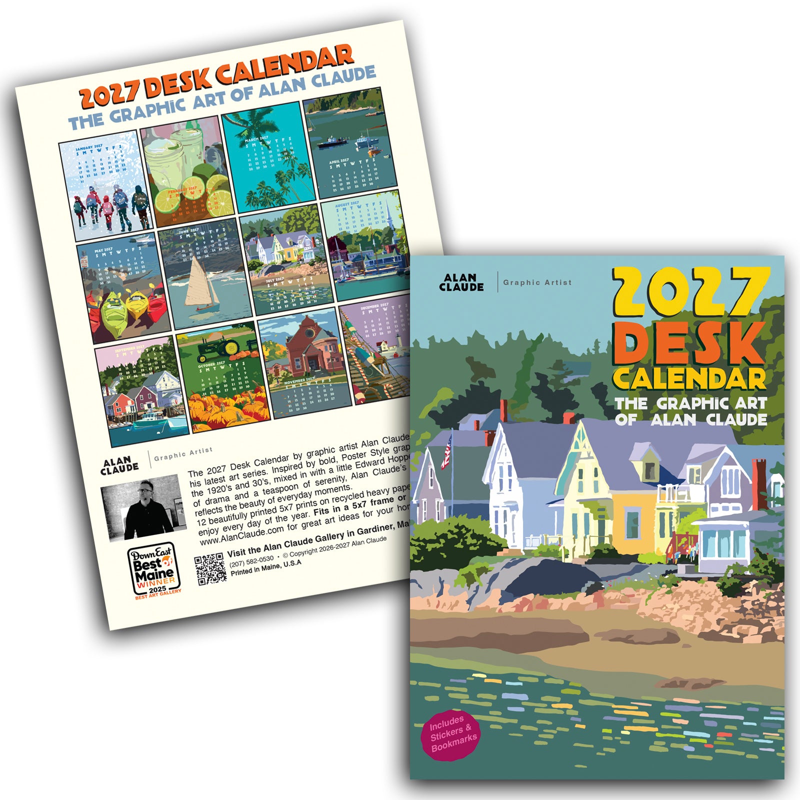2027 Desk Calendar 5x7 by Alan Claude