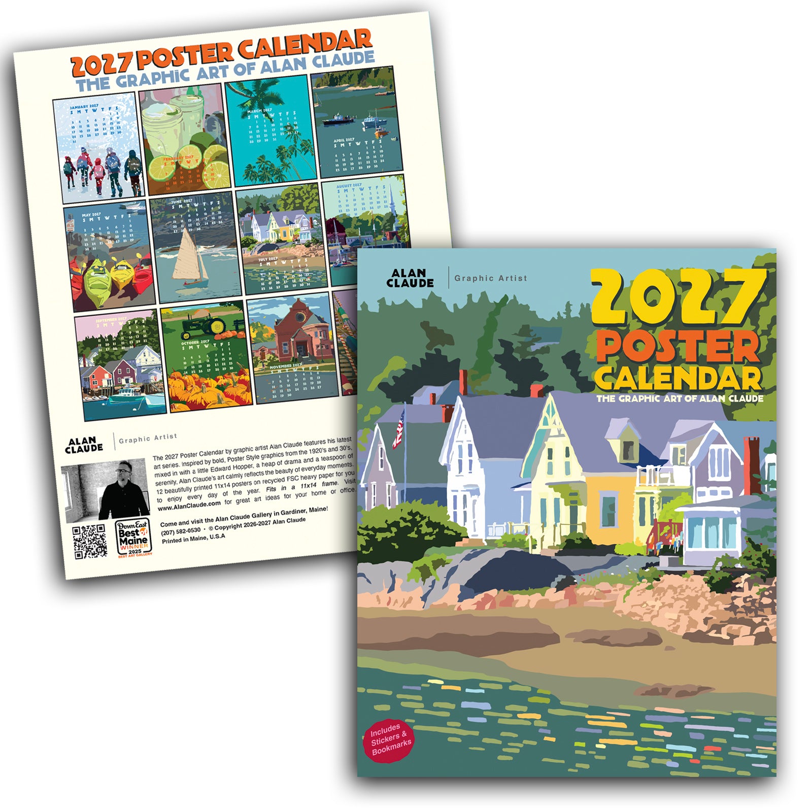 2027 Poster Calendar 11x14 by Alan Claude | Graphic Artist