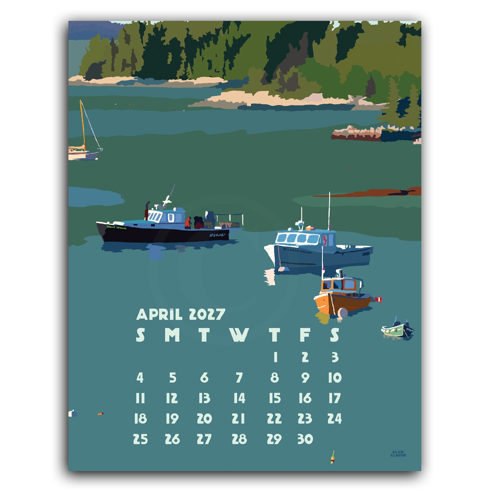 2027 Desk Calendar 5x7 by Alan Claude