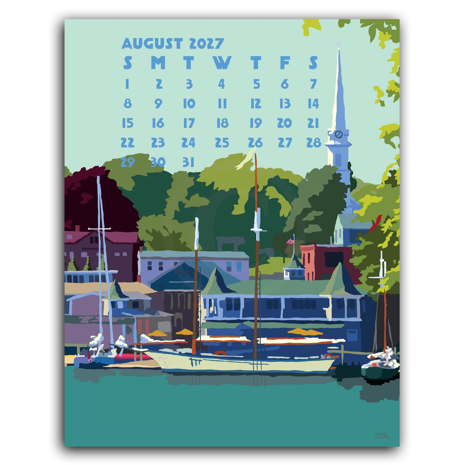 2027 Desk Calendar 5x7 by Alan Claude