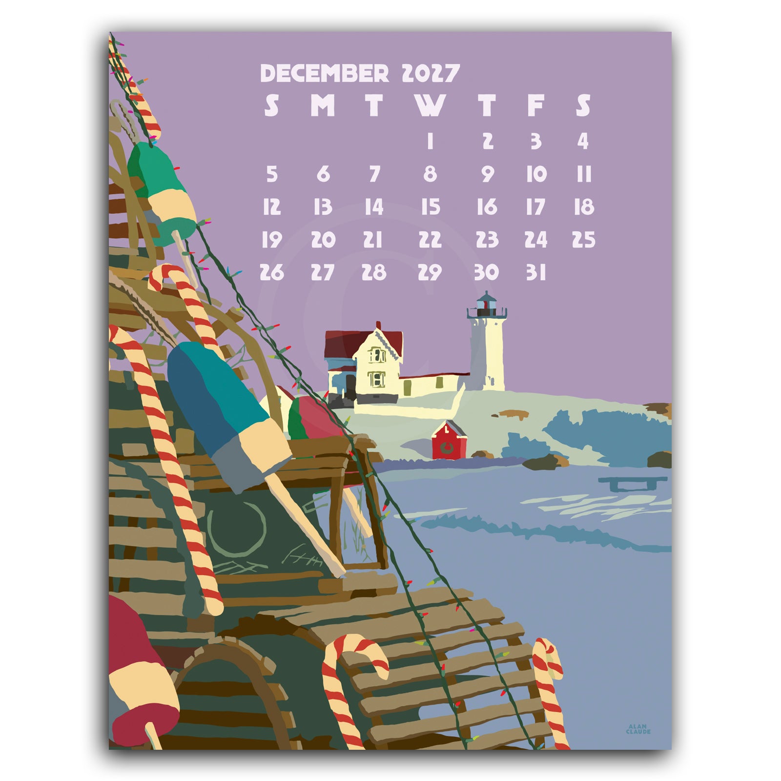 2027 Desk Calendar 5x7 by Alan Claude
