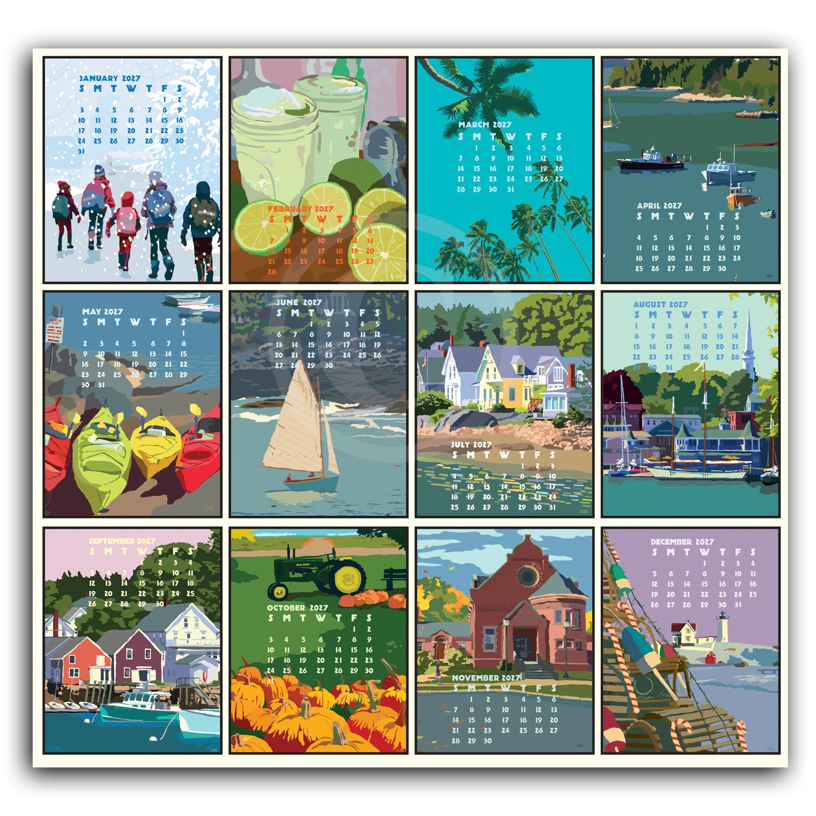 2027 Desk Calendar 5x7 by Alan Claude