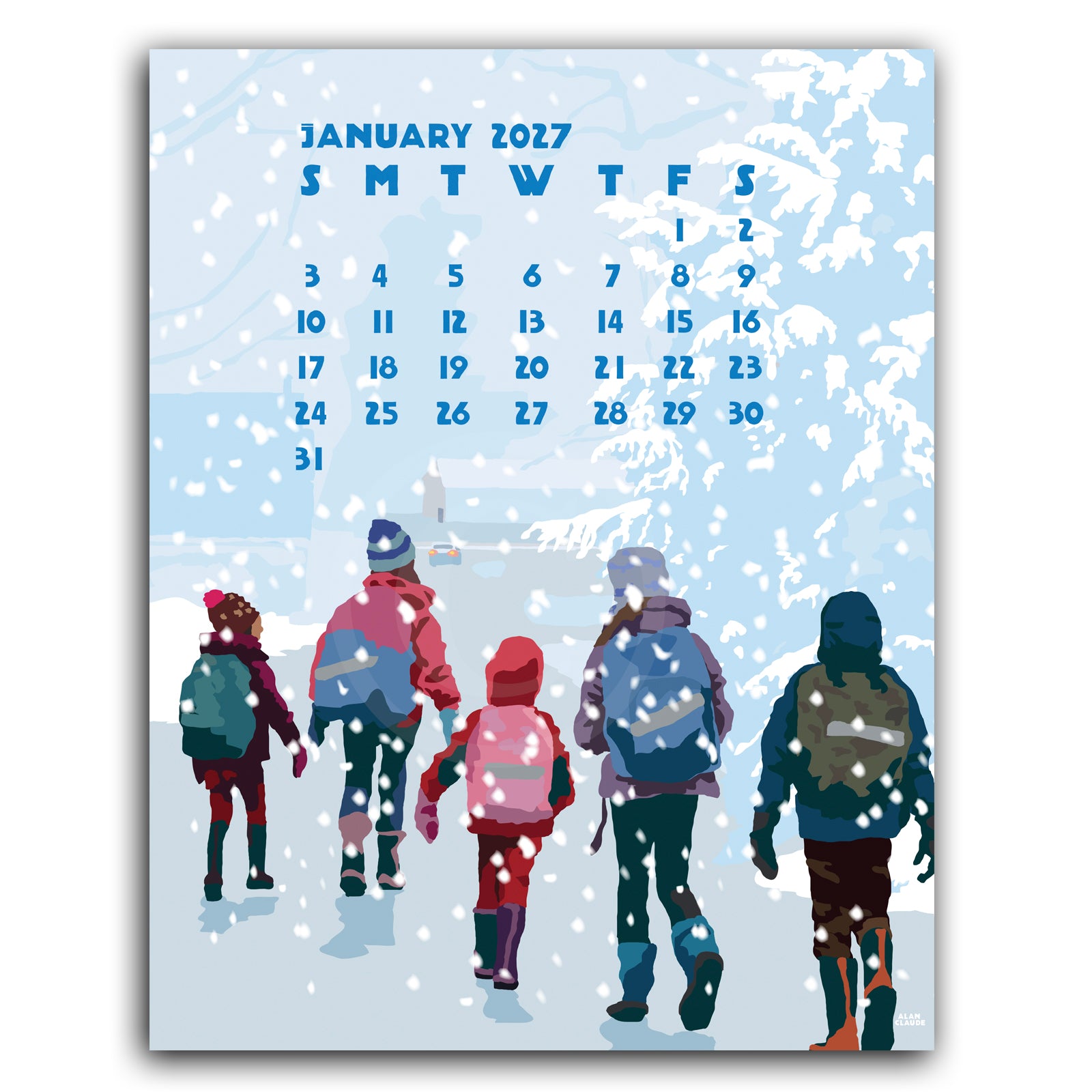 2027 Desk Calendar 5x7 by Alan Claude