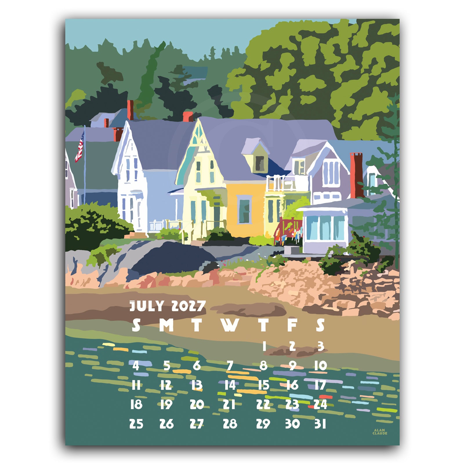 2027 Desk Calendar 5x7 by Alan Claude