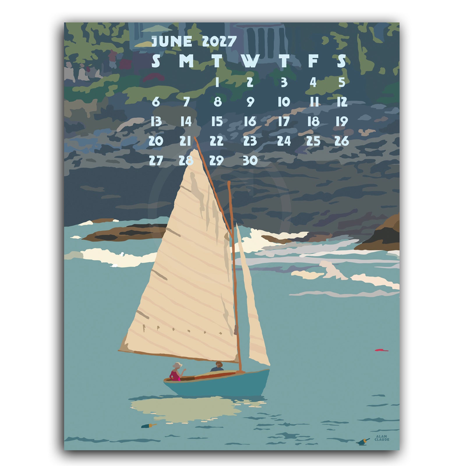 2027 Desk Calendar 5x7 by Alan Claude