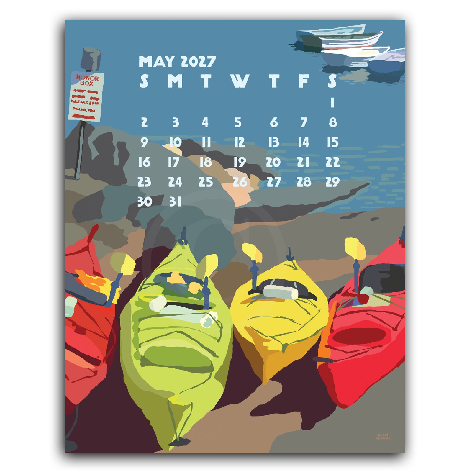 2027 Desk Calendar 5x7 by Alan Claude