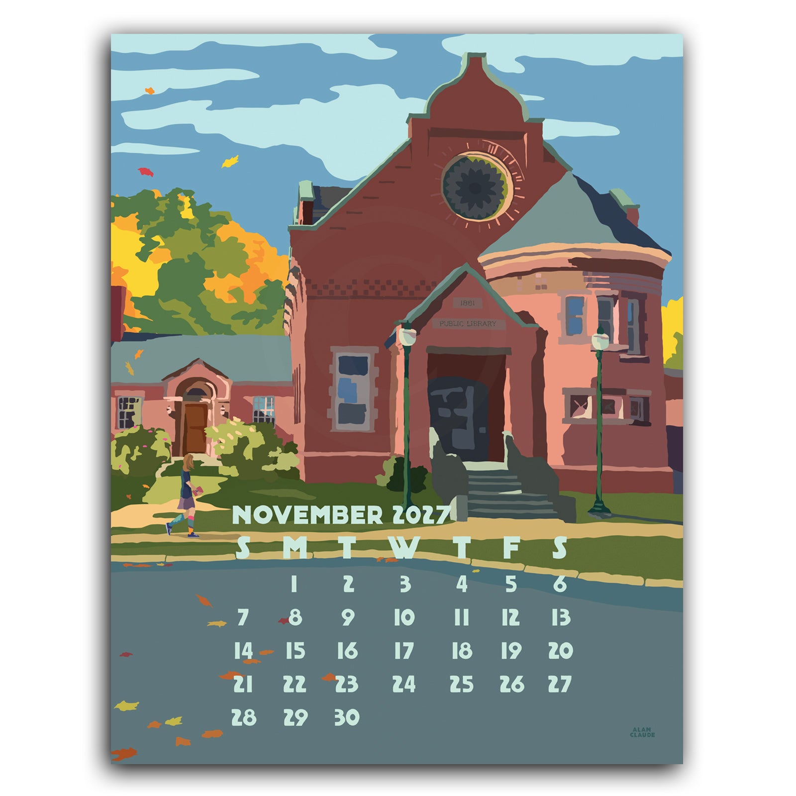 2027 Desk Calendar 5x7 by Alan Claude