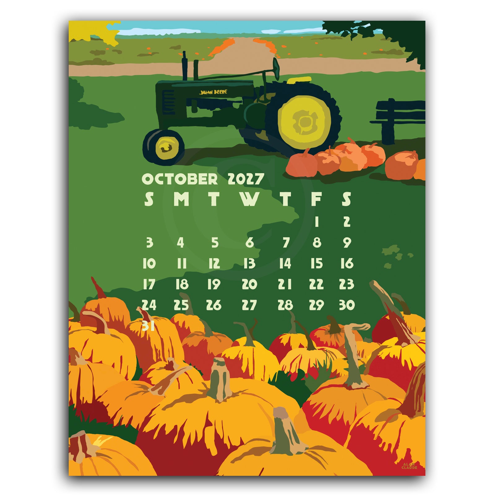 2027 Desk Calendar 5x7 by Alan Claude