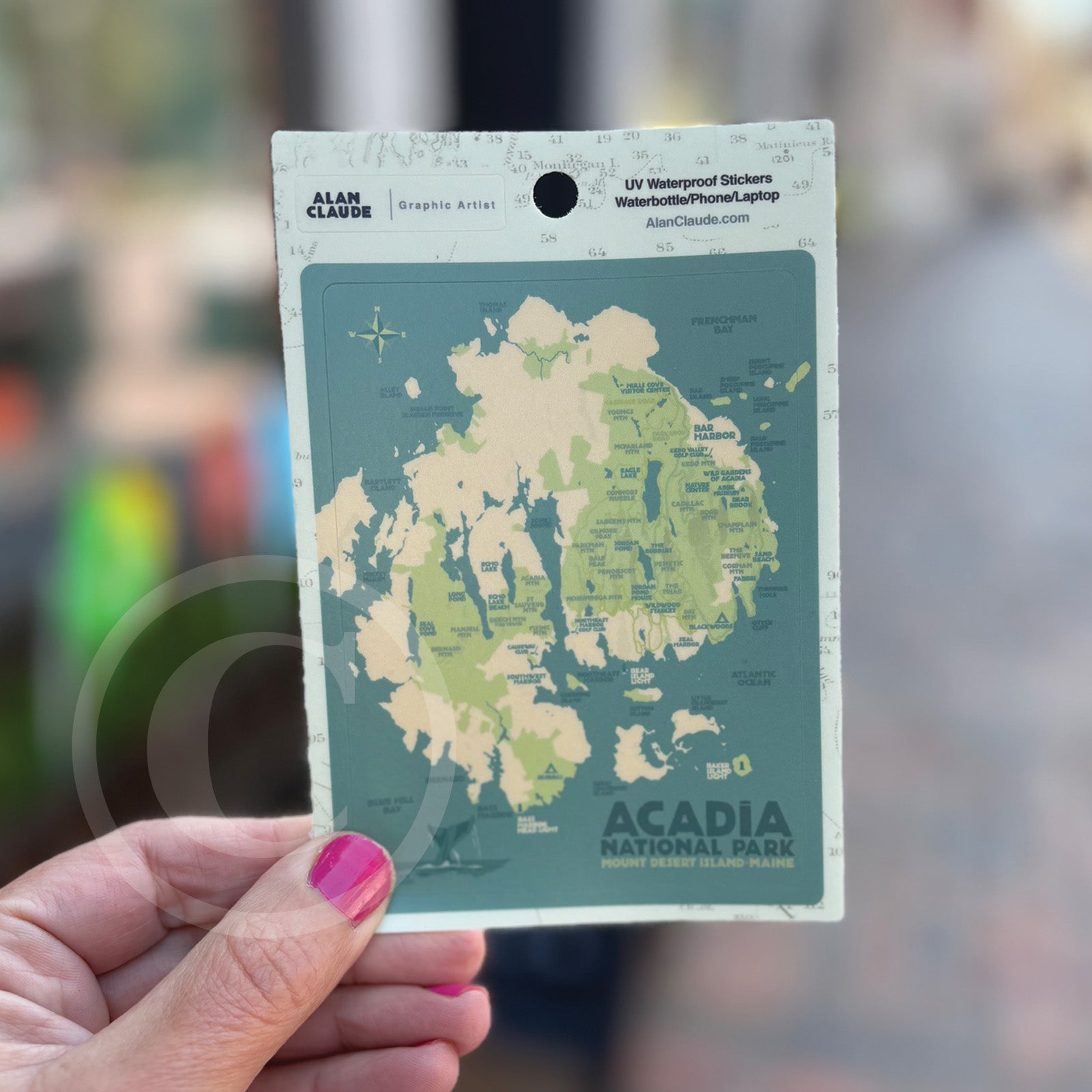 Acadia National Park Map Sticker