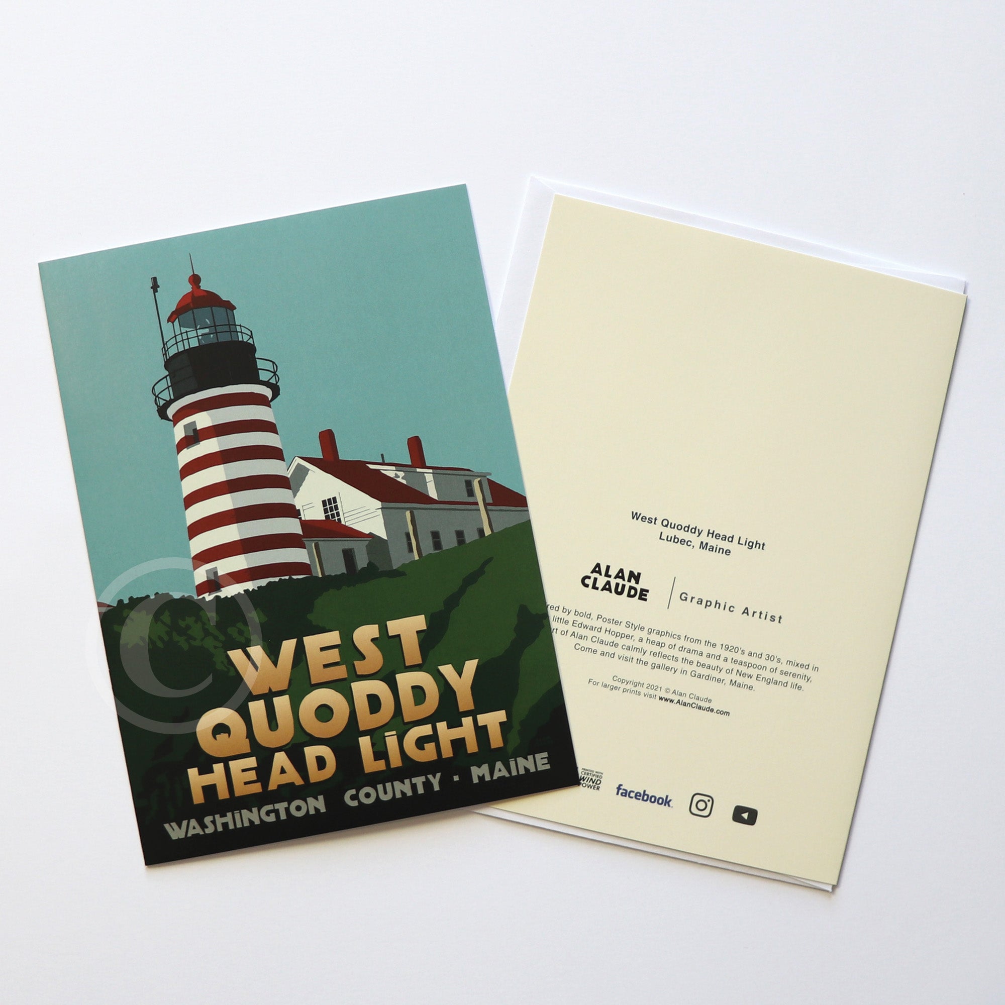 West Quoddy Notecard 5" x 7"  - Maine