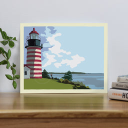 Clearing Skies Art Print 8" x 10" Travel Poster By Alan Claude - Maine