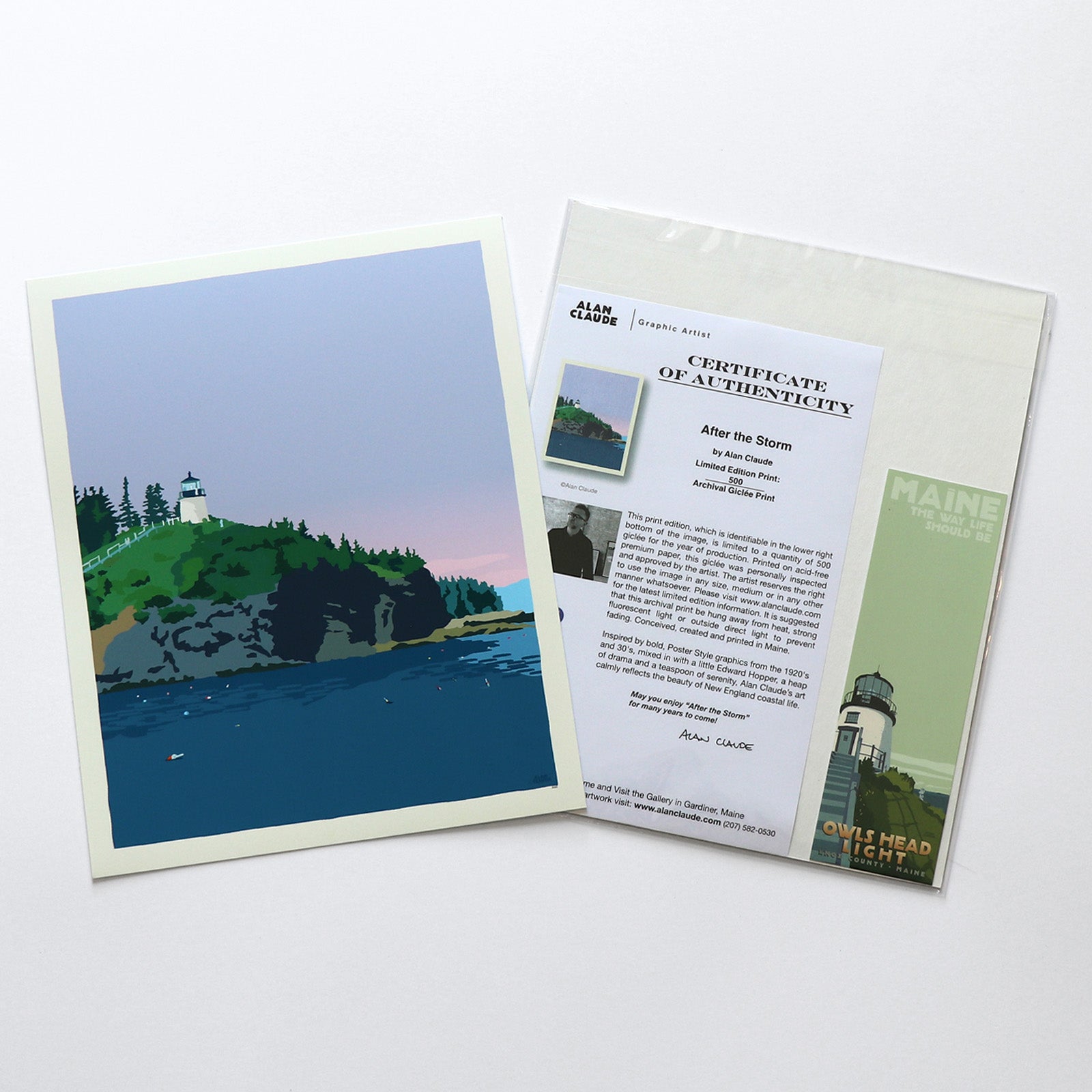 After the Storm Art Print 8" x 10" Travel Poster By Alan Claude - Maine