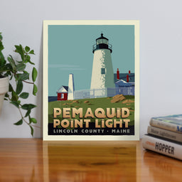 Pemaquid Point Light Art Print 8" x 10" Travel Poster - Maine