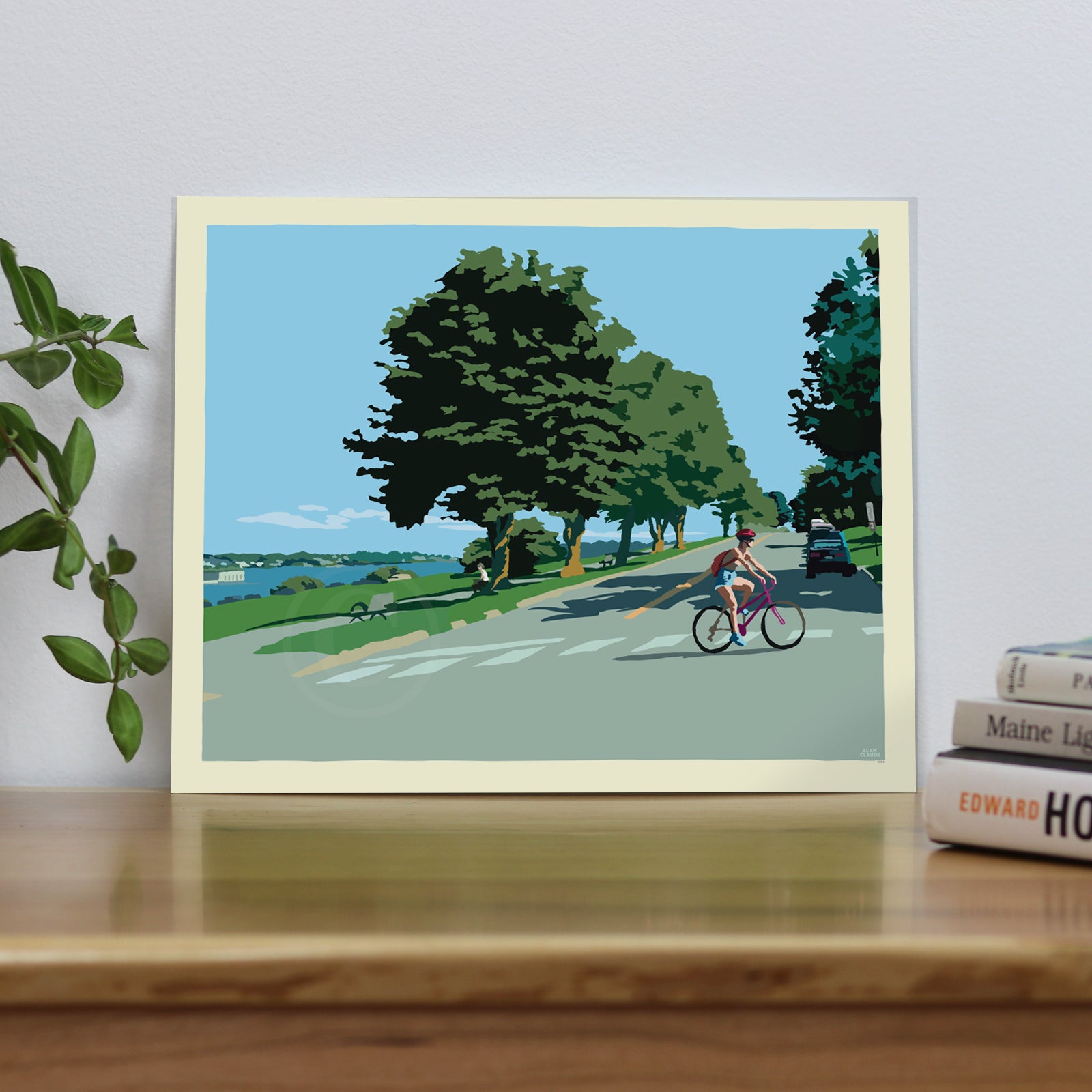 Eastern Promenade Afternoon Art Print 8" x 10” Wall Horizontal Poster By Alan Claude - Maine