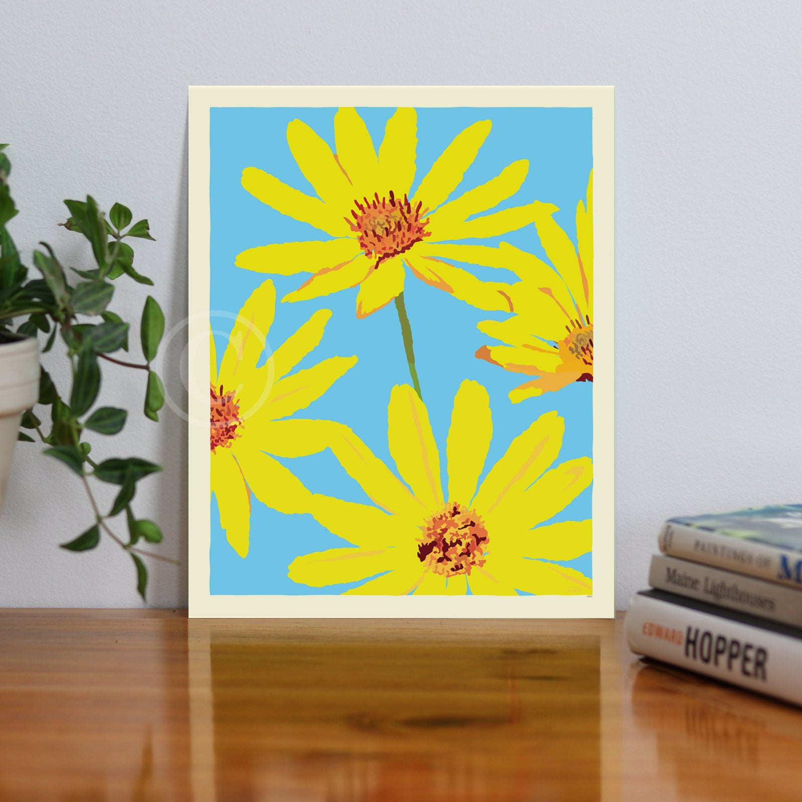 Joy Daisies Art Print 8" x 10” Horizontal Wall Poster By Alan Claude - Maine