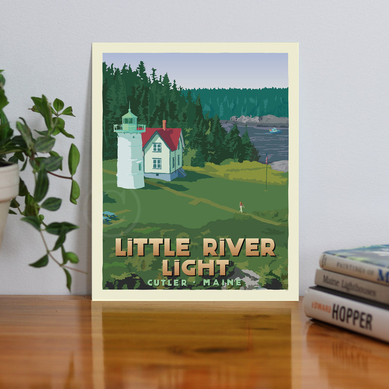Little River Light Art Print 8" x 10" Wall Poster By Alan Claude