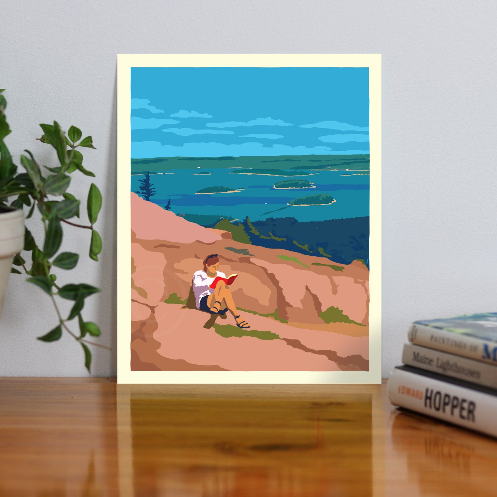 Good Book in Acadia National Park No Text Art Print 8" x 10" Wall Poster By Alan Claude - Maine