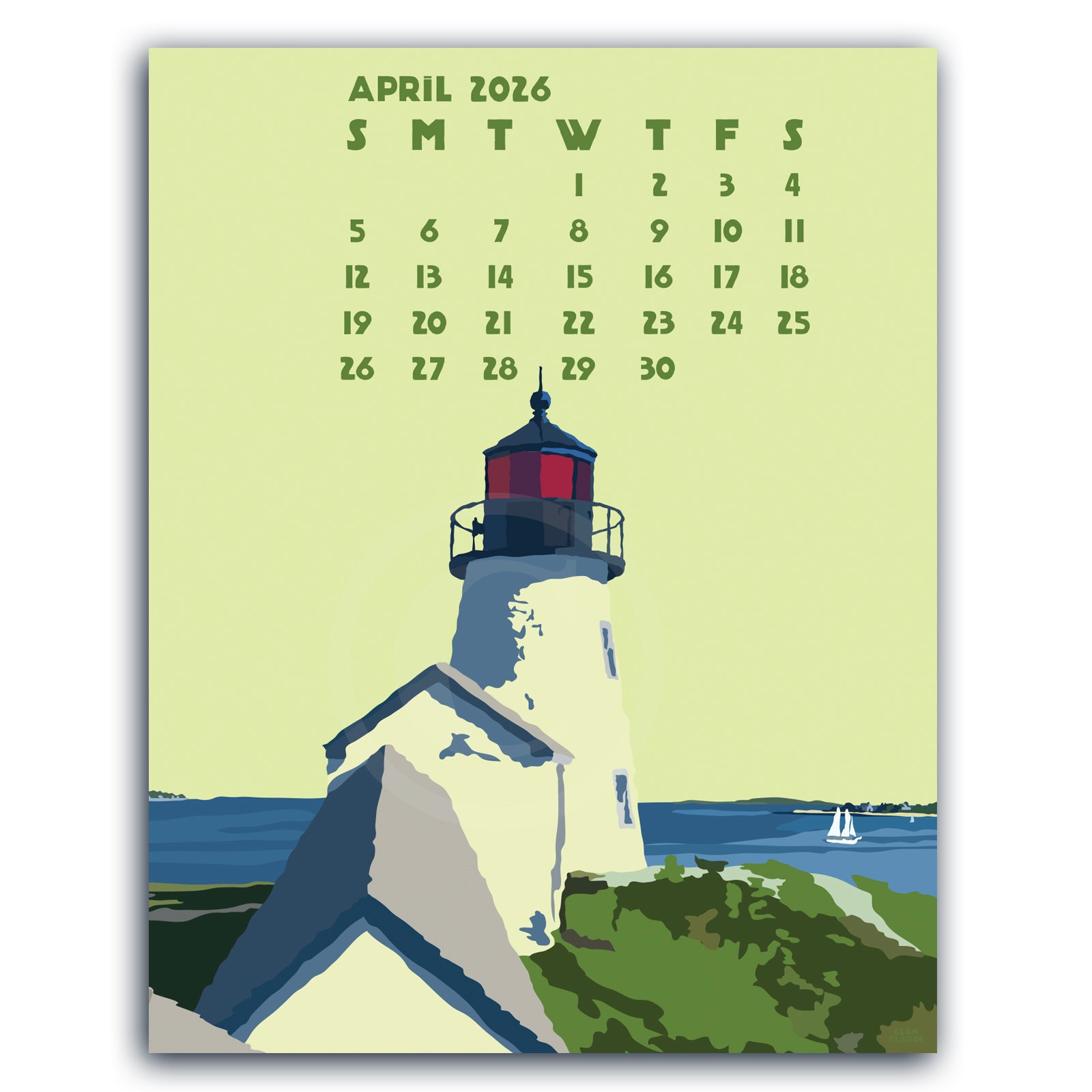 2026 Desk Calendar 5x7 by Alan Claude