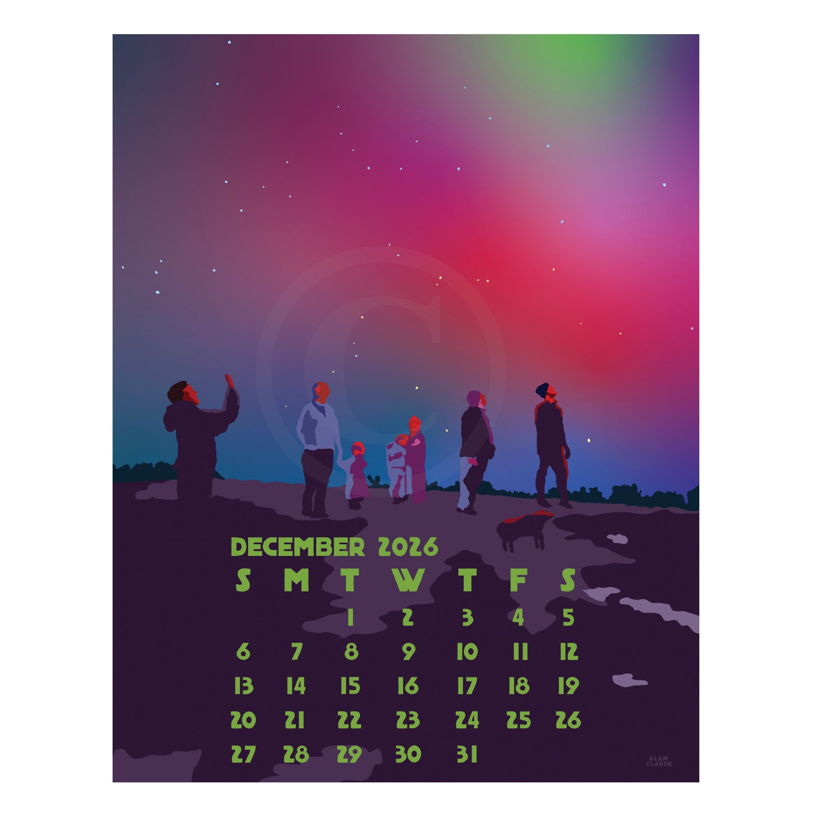 2026 Desk Calendar 5x7 by Alan Claude