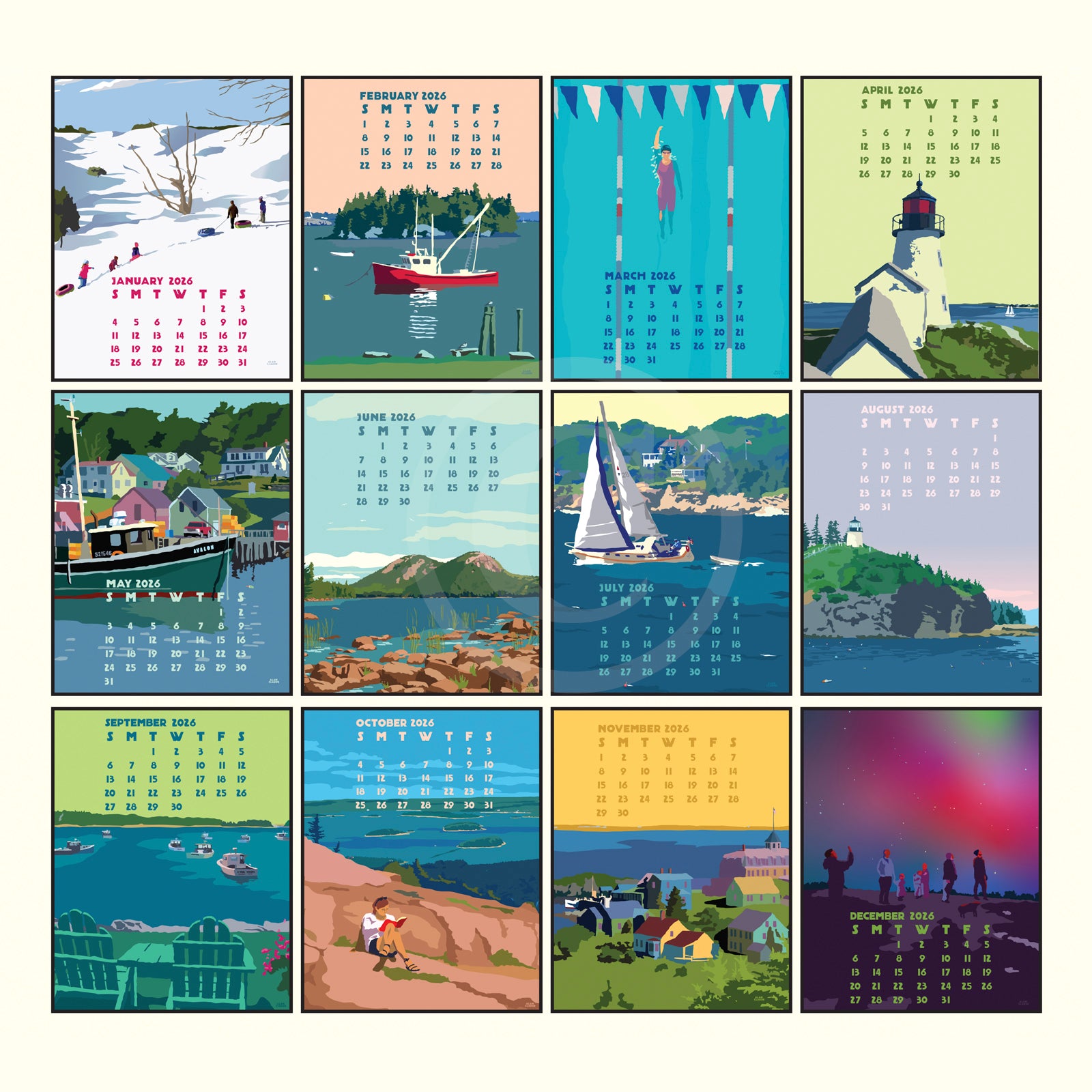 2026 Desk Calendar 5x7 by Alan Claude