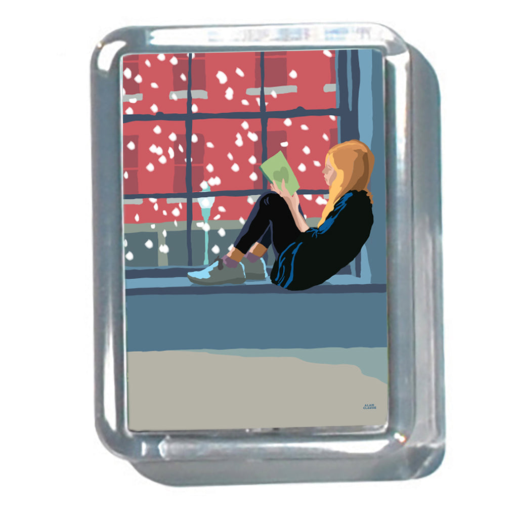 Good Book on a Snow Day 2" x 2 3/4" Acrylic Magnet