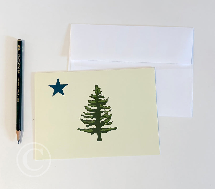 1901 ME Flag Notecard 5" x 7"  - Maine