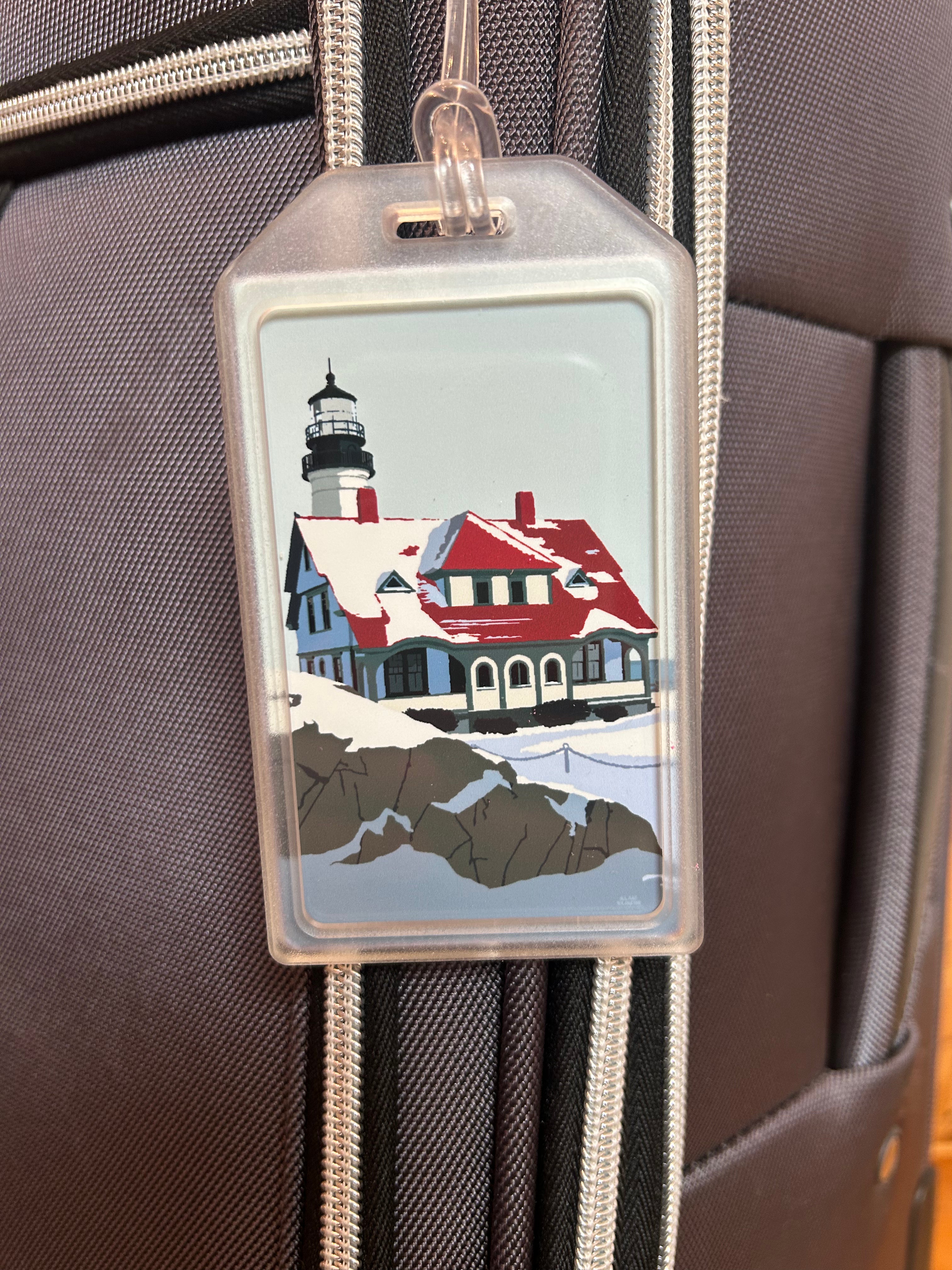 Portland Head Light in Winter Luggage Tag