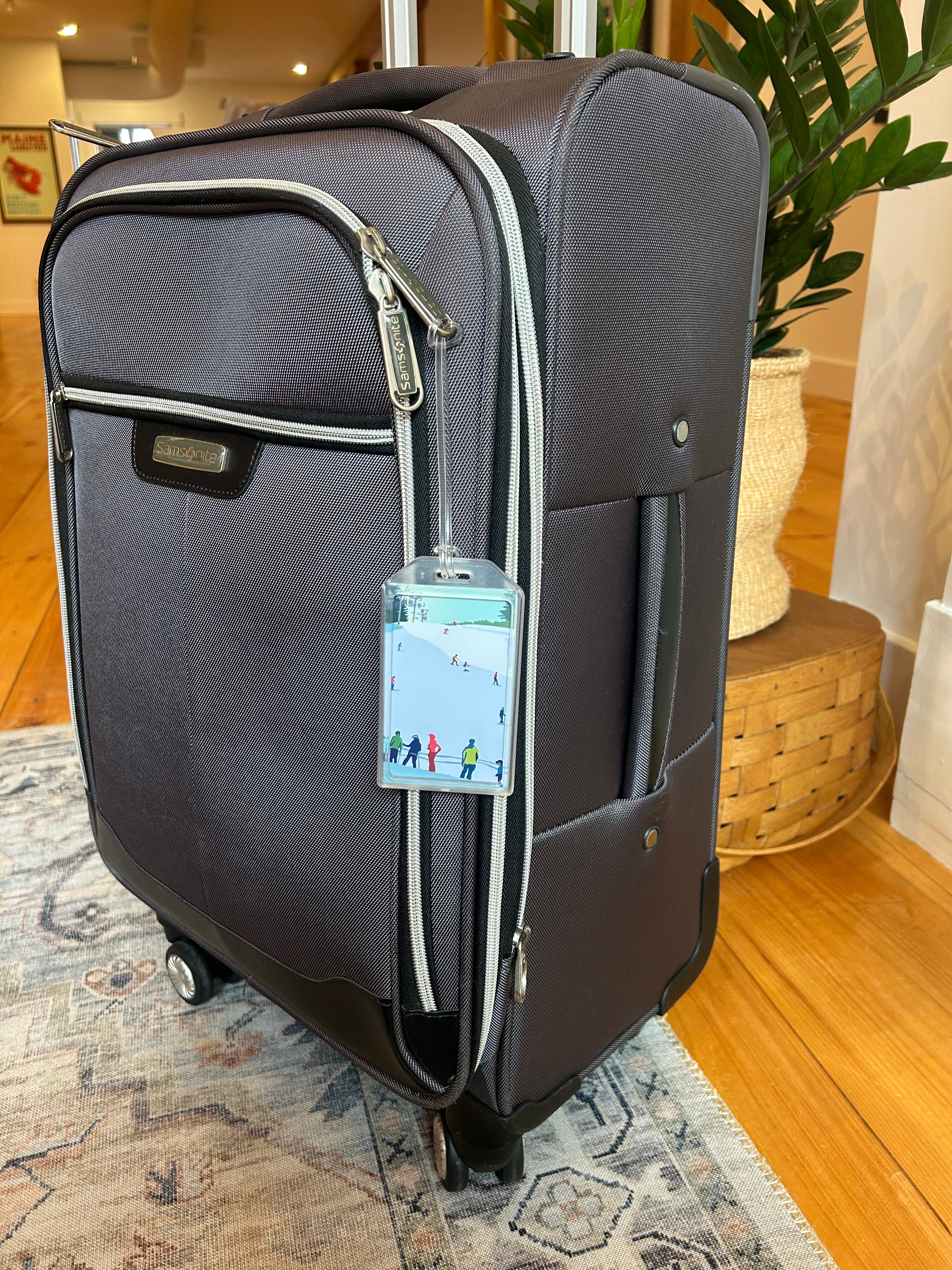 Skiing Snow Bowl Luggage Tag