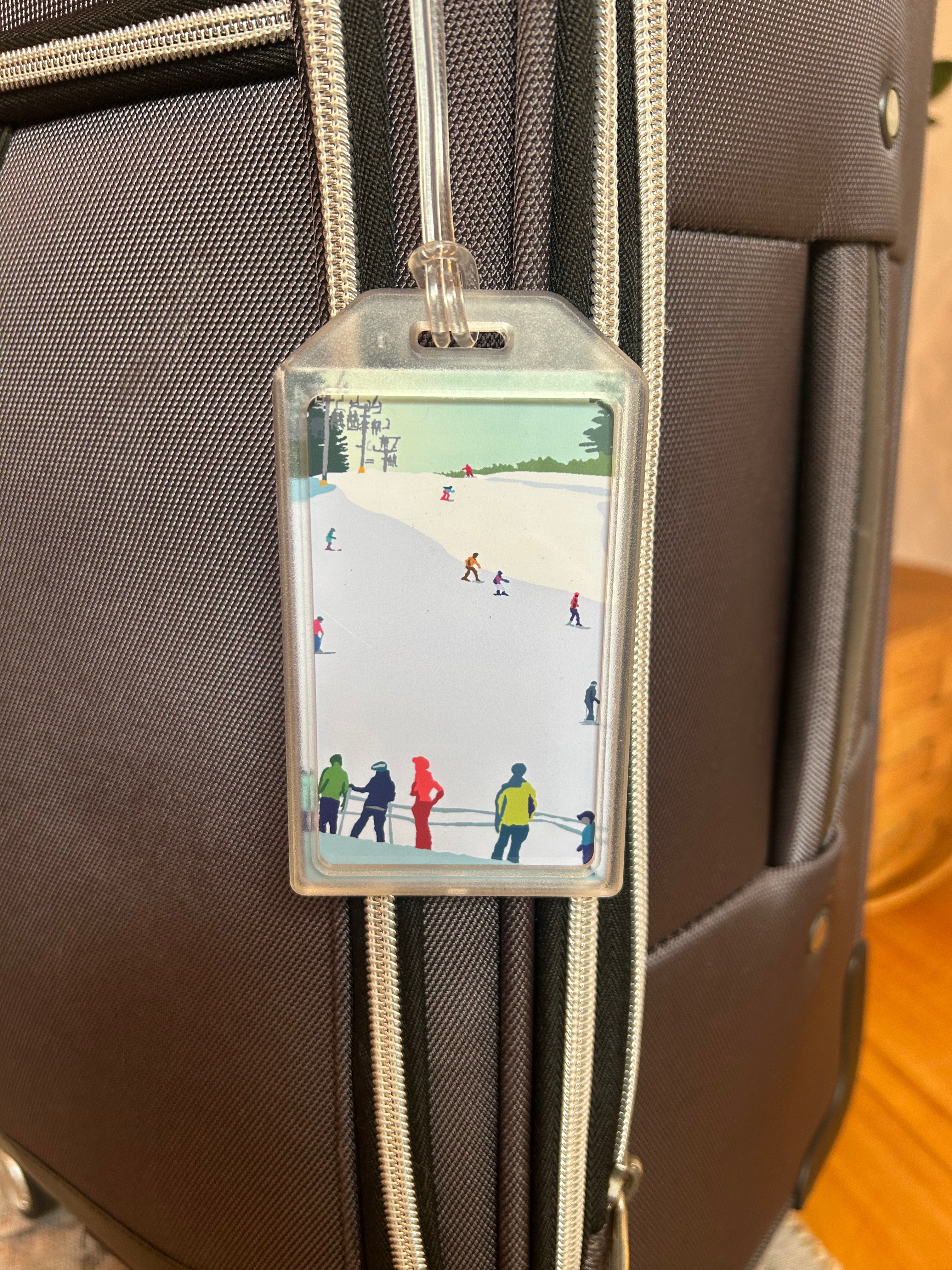 Skiing Snow Bowl Luggage Tag
