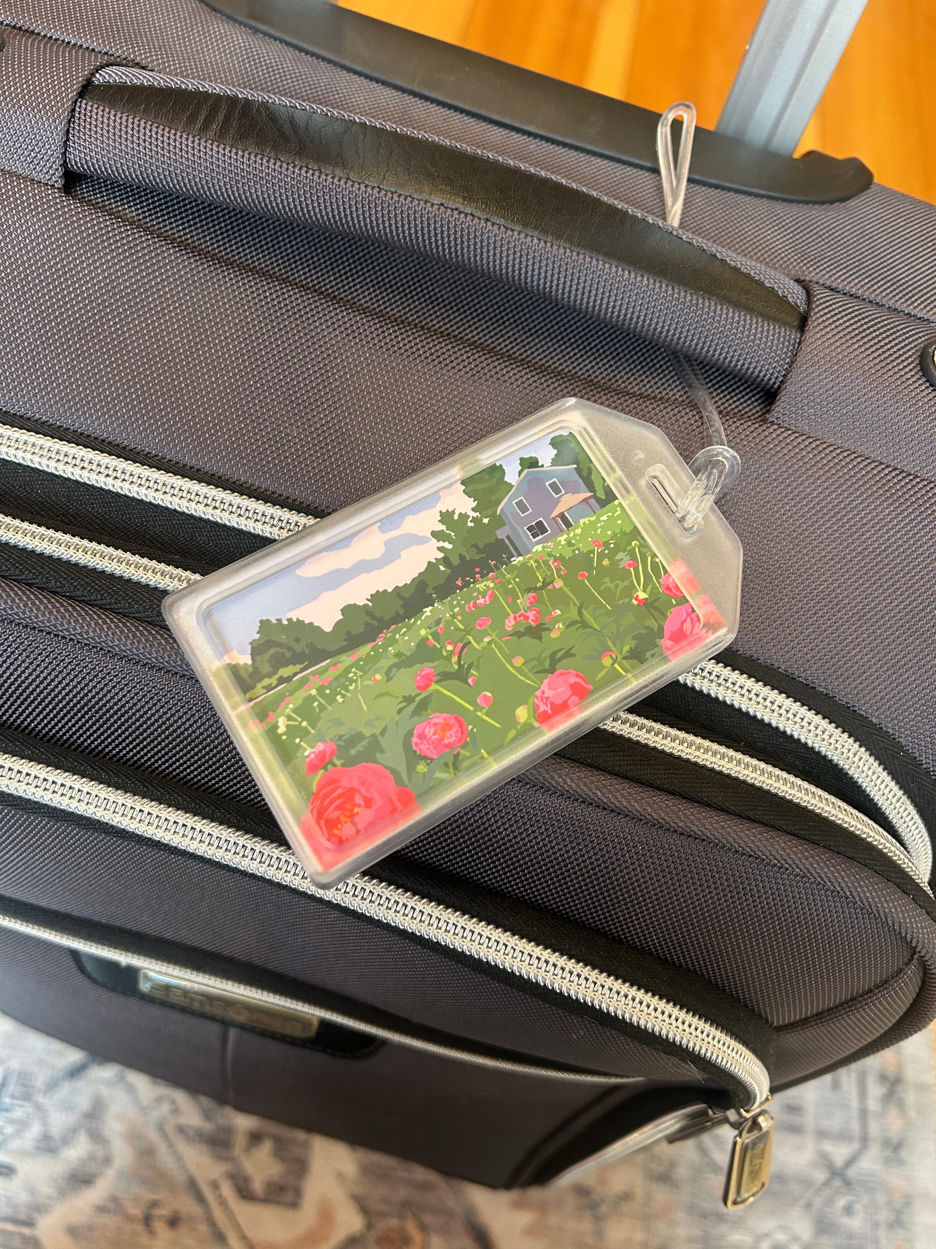 Peonies Luggage Tag