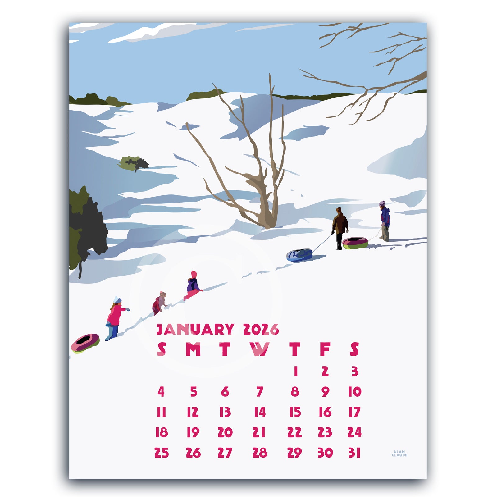 2026 Desk Calendar 5x7 by Alan Claude