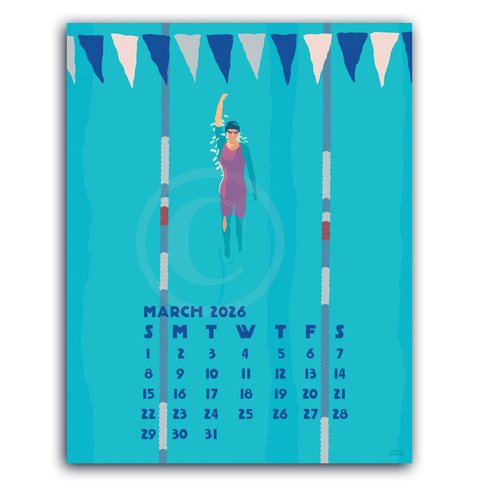 2026 Desk Calendar 5x7 by Alan Claude