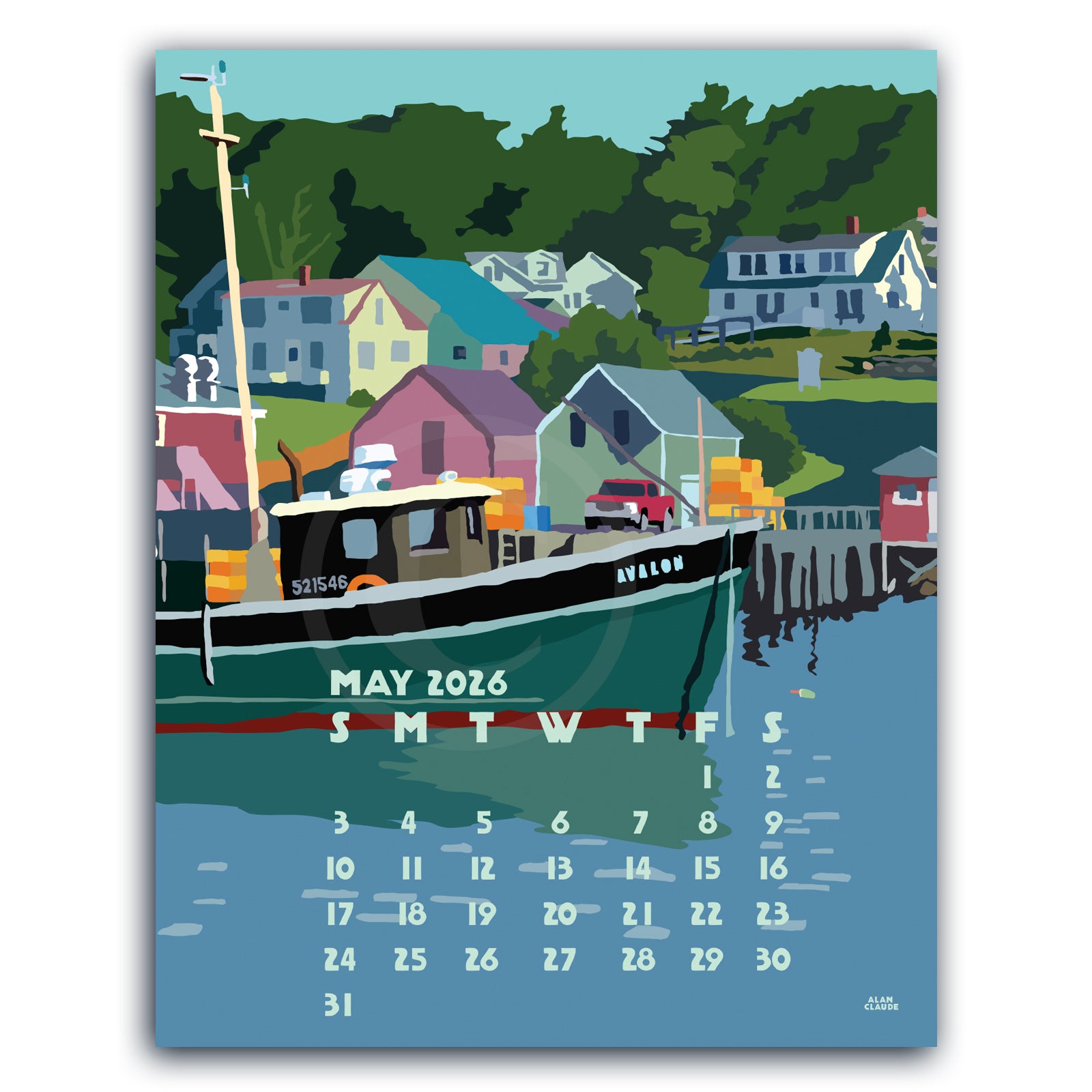 2026 Desk Calendar 5x7 by Alan Claude