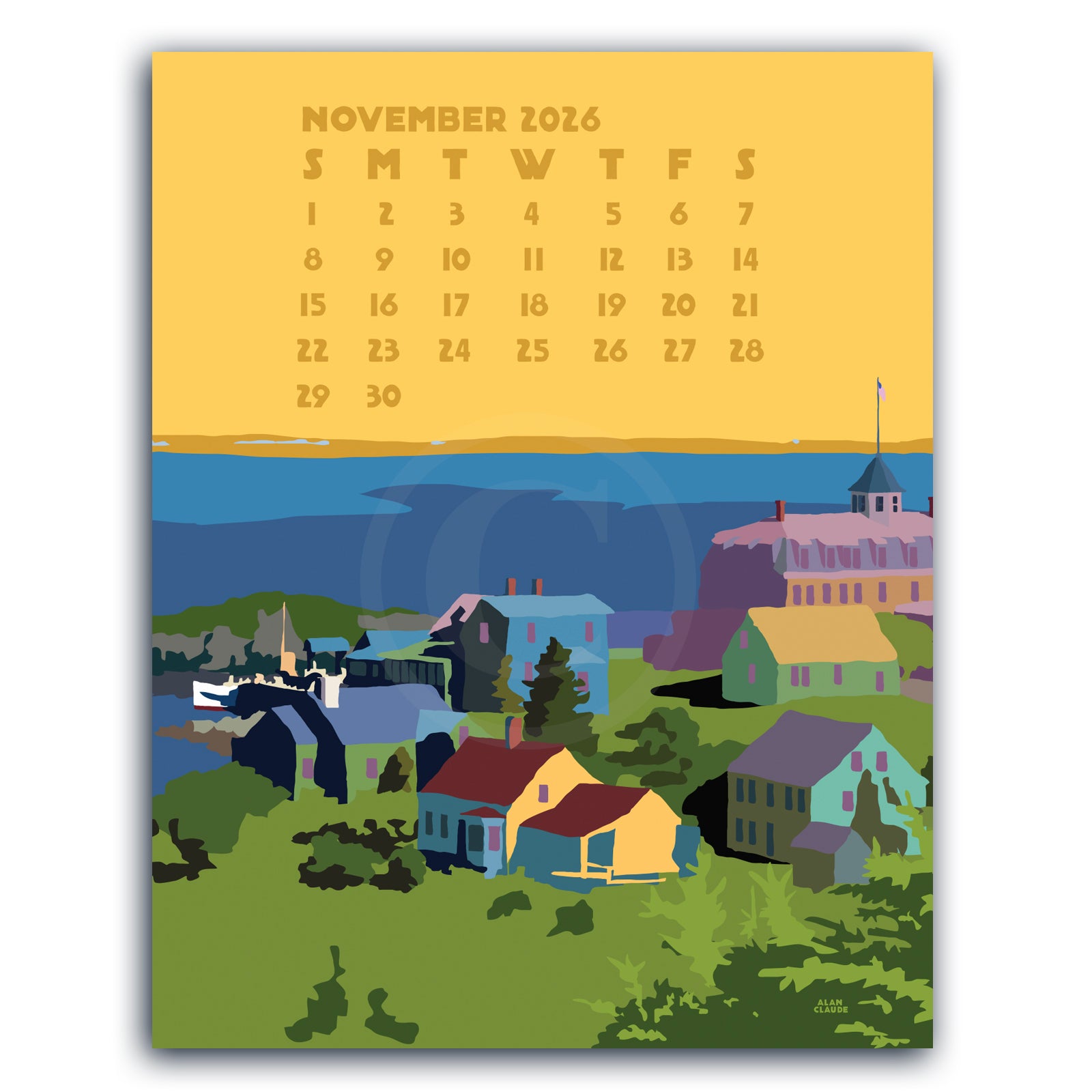 2026 Desk Calendar 5x7 by Alan Claude