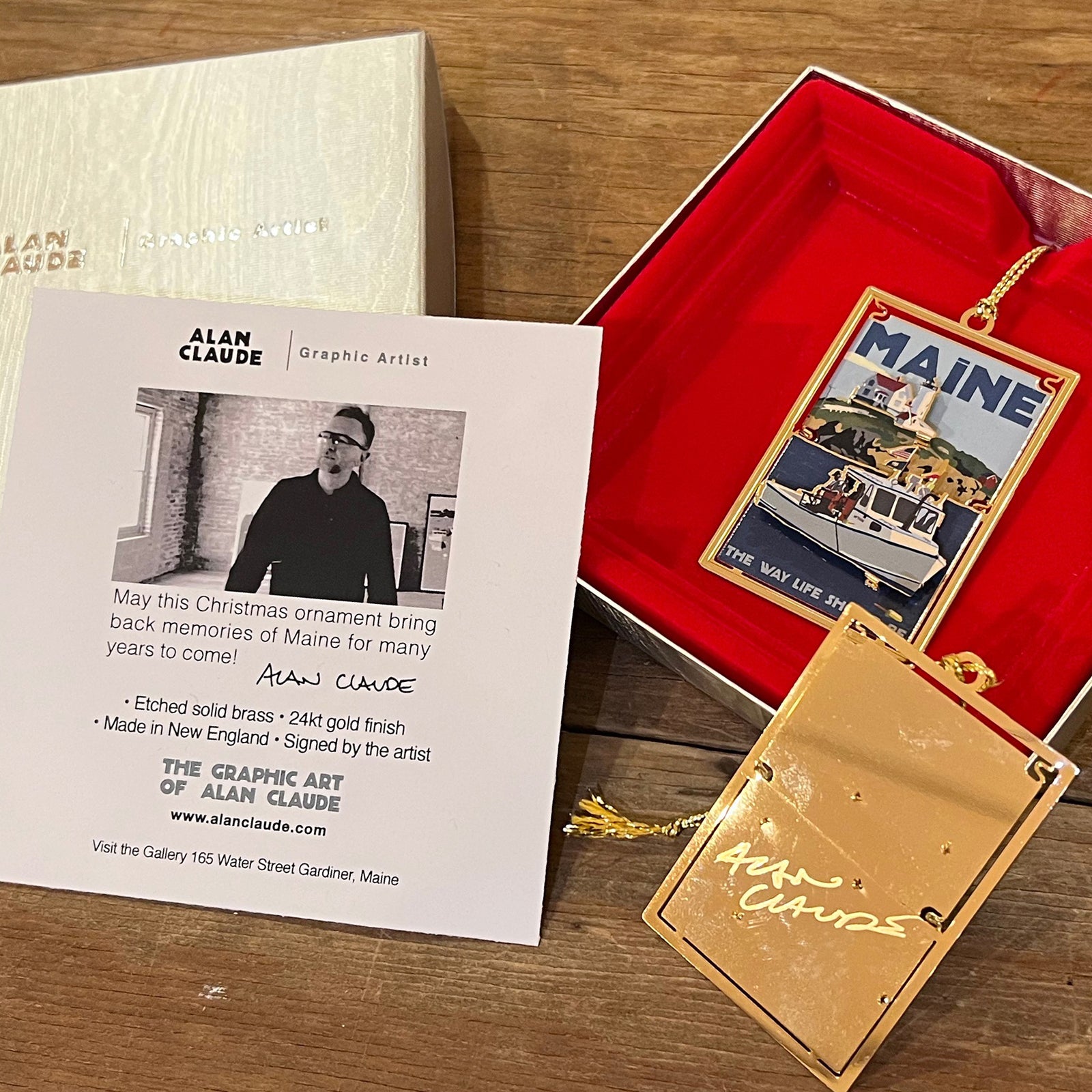 Lobstering At The Nubble - MAINE The Way Life Should Be - Christmas Ornament - Cape Neddick Nubble Lighthouse Maine