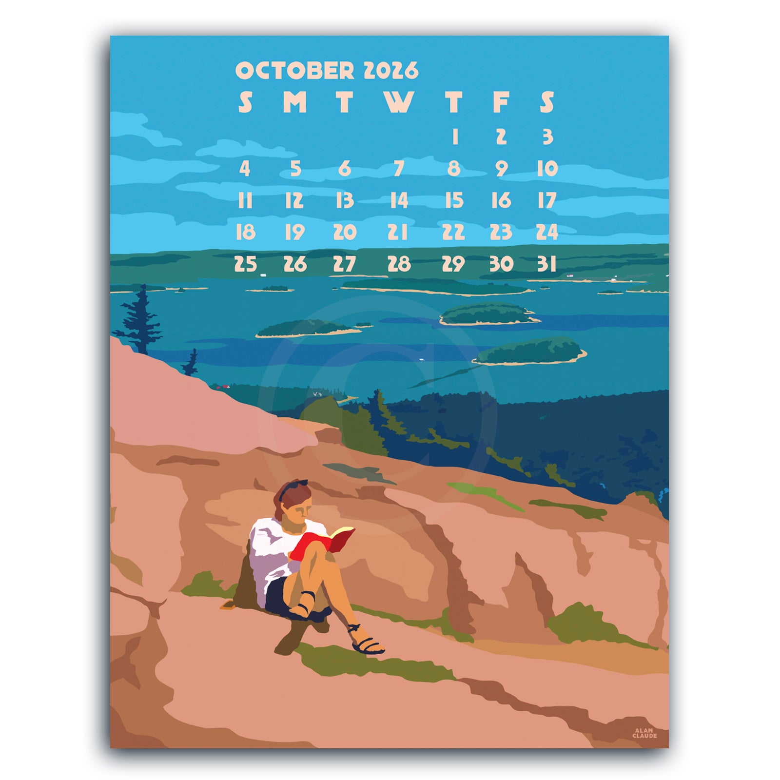 2026 Desk Calendar 5x7 by Alan Claude