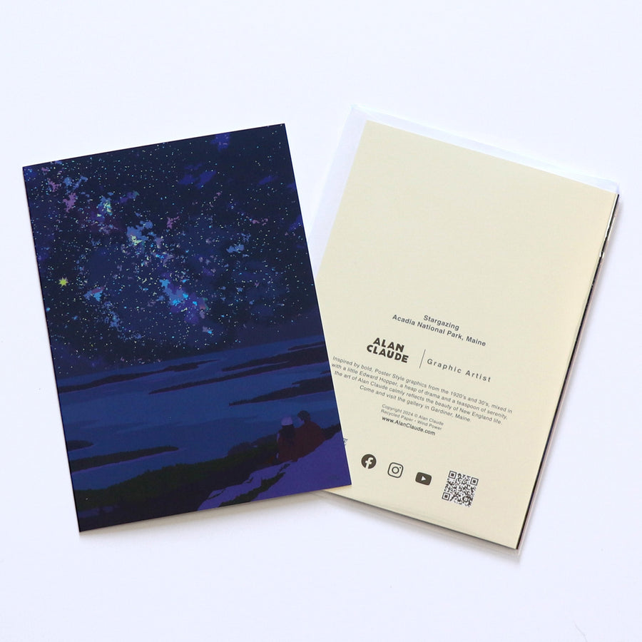 Stargazing in Acadia National Park Notecard 5" x 7"  - Maine