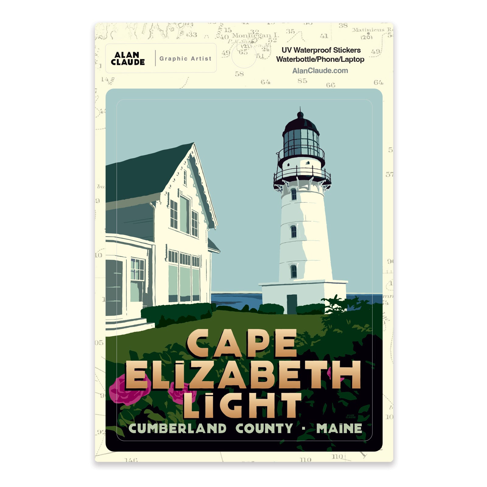 Cape Elizabeth Light Sticker