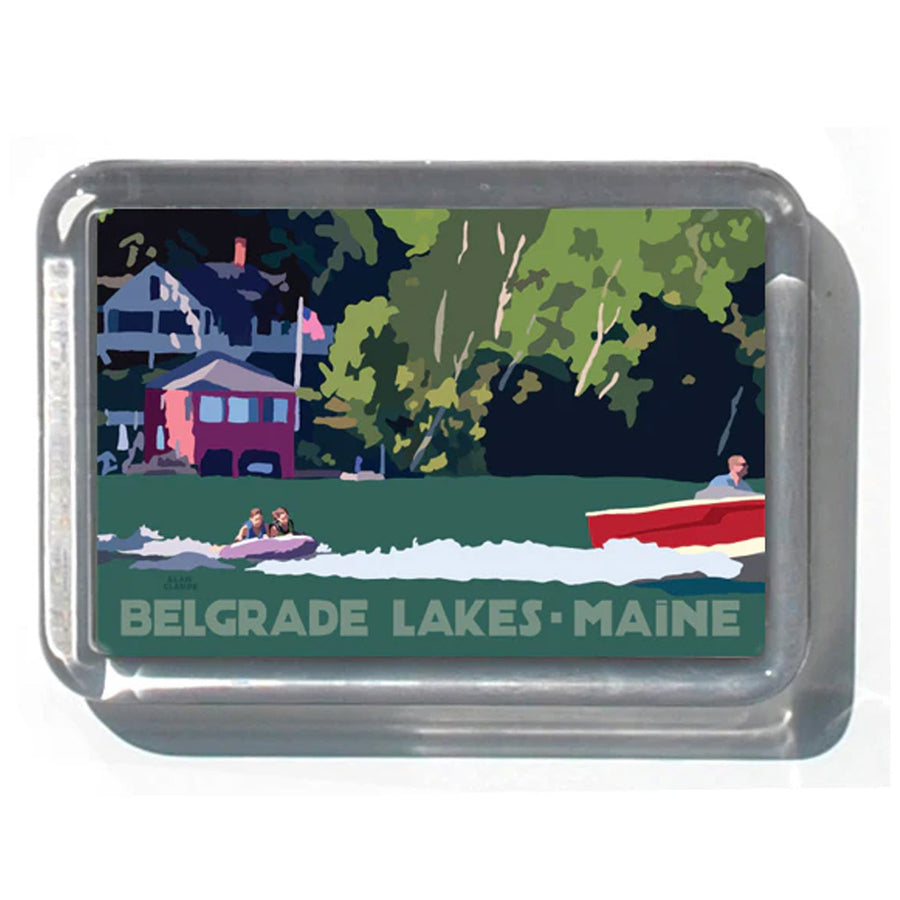 Belgrade Lakes Tubing 2" x 2 3/4" Acrylic Magnet - Maine
