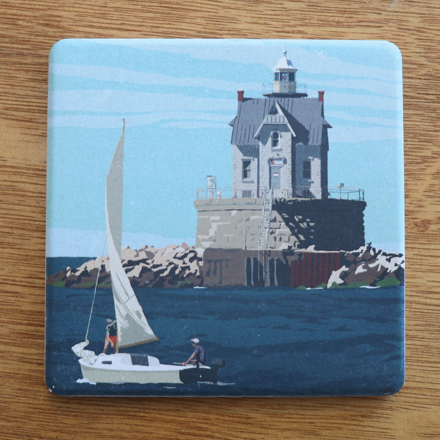 Race Rock Light Art Drink Coaster - New York